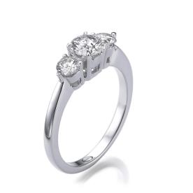 טבעת אירוסין: תכשיט לאישה, תכשיט עם יהלומים, תכשיט מזהב לבן, תכשיט בסגנון צר, תכשיט בעיצוב עדין, יהלומים - אוריאל תכשיטים