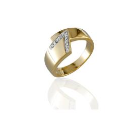טבעת אירוסין אסימטרית זהב
