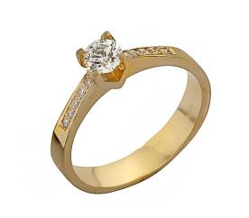 טבעת אירוסין זהב צהוב עדינה