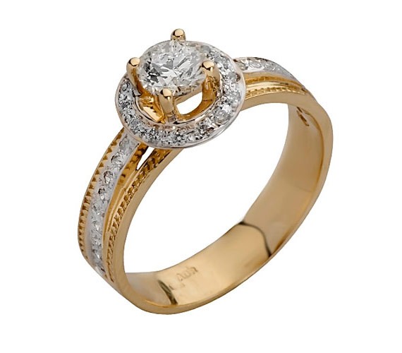 טבעת אירוסין יהלום מוקף טבעת