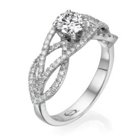טבעת אירוסין יהלומים קלועים
