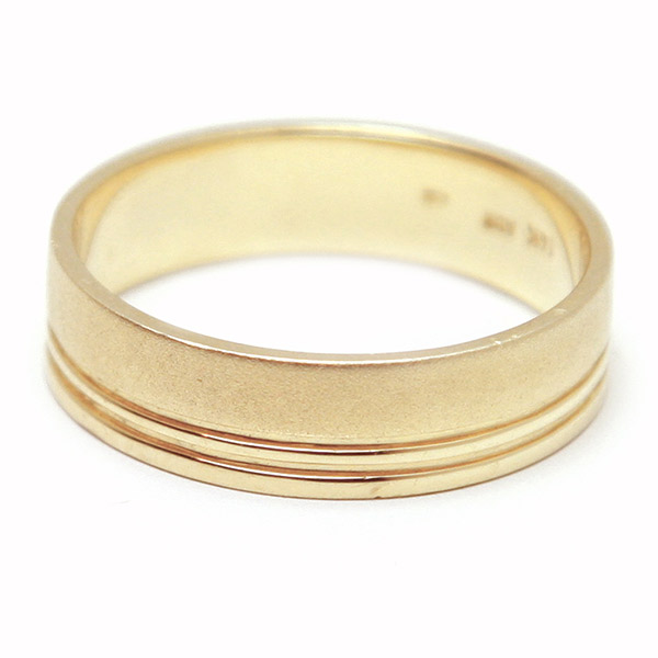 טבעת נישואין זהב צהוב פסים