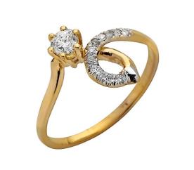 טבעת אירוסין זהב צהוב מפותל