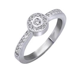 טבעת אירוסין עיגול יהלומים שטוח
