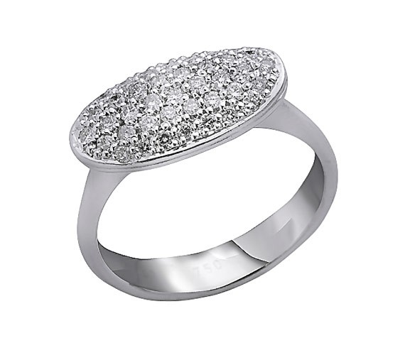 טבעת חותם בצבע כסף עם יהלומים