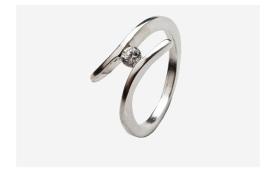 טבעת אירוסין זהב לבן טוויסט