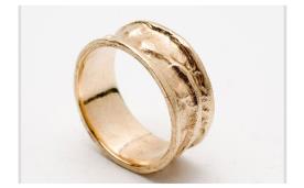 טבעת רחבה זהב עדין
