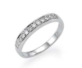 טבעת אירוסין שורת יהלומים רחבה