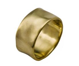 טבעת נישואין רחבה גלית זהב צהוב
