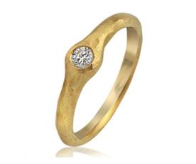 טבעת אירוסין זהב צהוב יהלום עגול