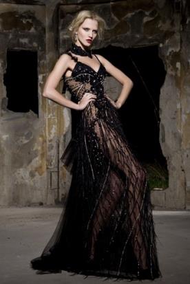 שמלת ערב שחורה מנצנצת