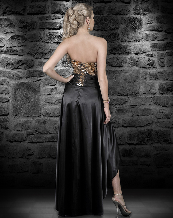 שמלת ערב שחורה בשילוב מחוך