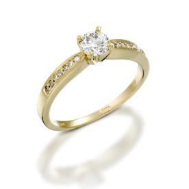 טבעת אירוסין קלאסית זהב צהוב
