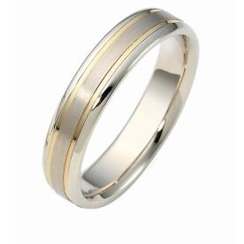 טבעת נישואין שני פסי זהב צהוב