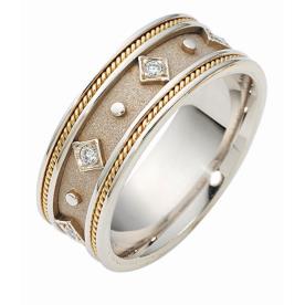 טבעת נישואין יהלומים ועיגולים
