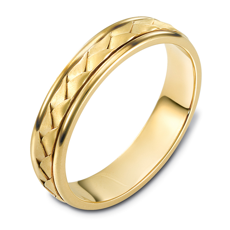 טבעת נישואין זהב לבן צמה