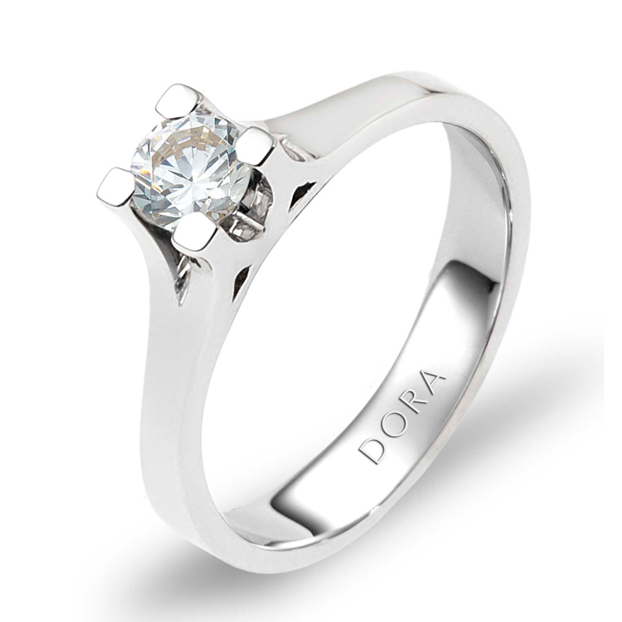 טבעת אירוסין שקע מרובע ליהלום