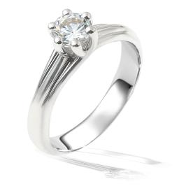 טבעת אירוסין: תכשיט לאישה, סוליטייר, תכשיט עם יהלומים, תכשיט מזהב לבן, תכשיט בסגנון צר, תכשיט בעיצוב עדין, יהלומים - ג'קסון עיצובים