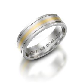 טבעת נישואין עדינה פס זהב צהוב