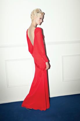 שמלת ערב אדומה מקסי גב חשוף