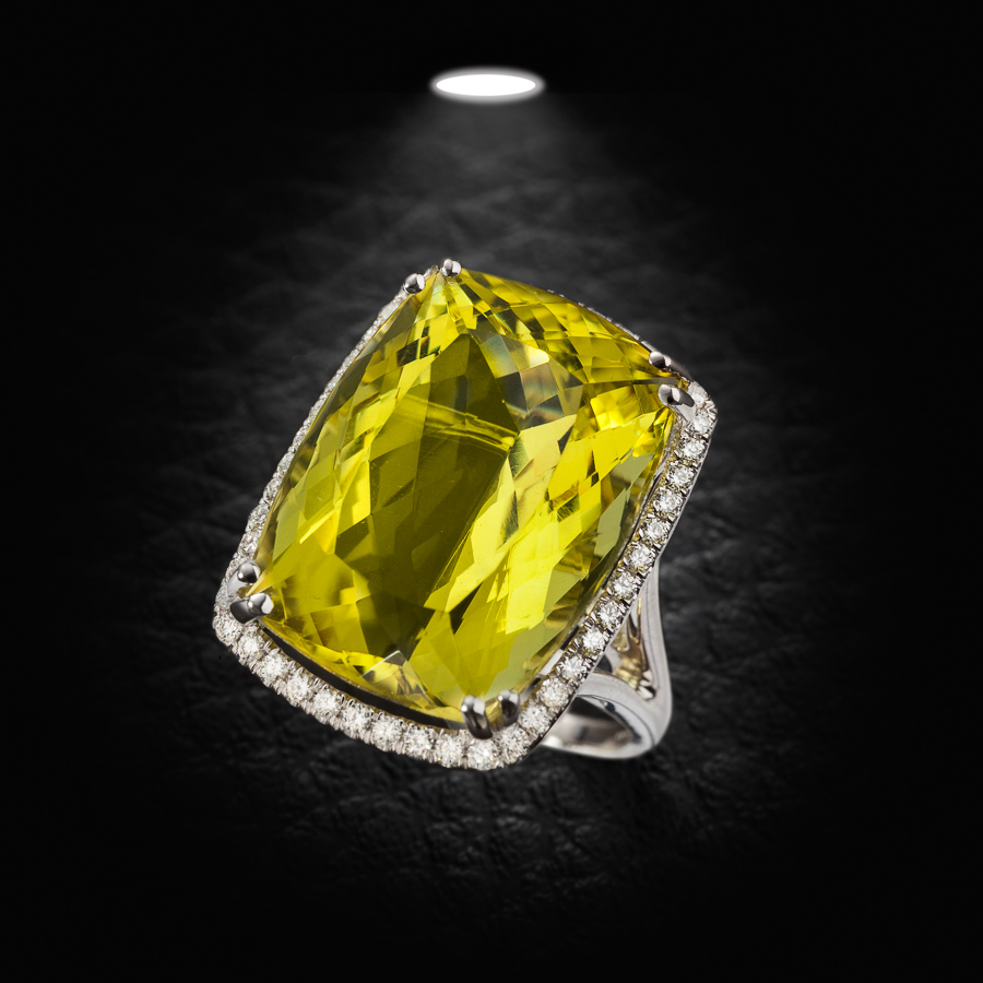 טבעת אירוסין אבן צהובה