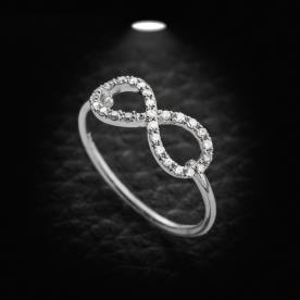 טבעת אירוסין זהב לבן אינפיניטי