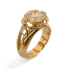 טבעת אירוסין זהב רחבה 