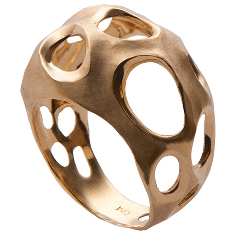 טבעת זהב מודרנית מעוגלת 