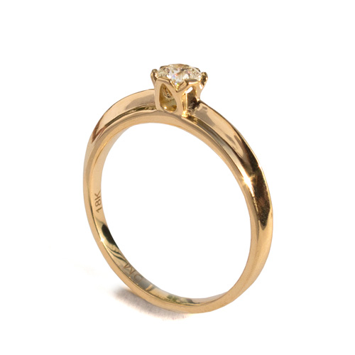 טבעת אירוסין זהב מעוגלת 