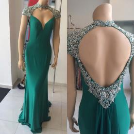 שמלת ערב מקסי ירוקה