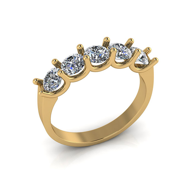 טבעת אירוסין חמישה יהלומים