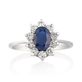 טבעת אירוסין עם יהלום כחול