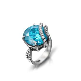 טבעת אירוסין אבן כחולה