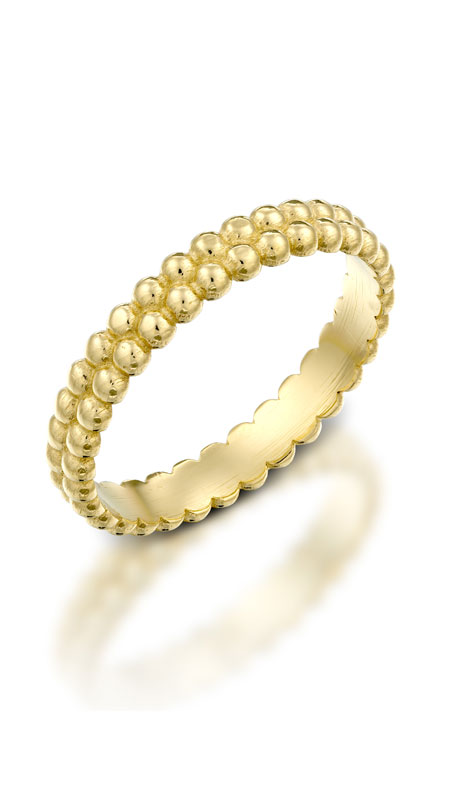 טבעת נישואין מזהב צהוב בסגנון עיגולים